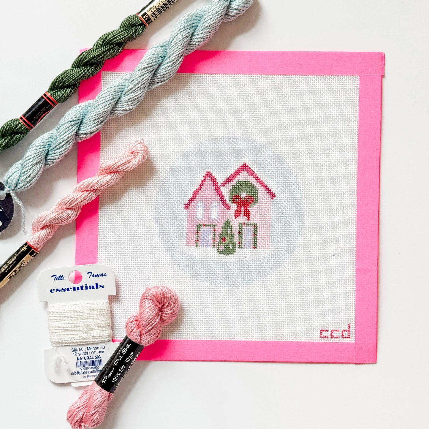 18/Christmas Houses Ornament Needlepoint Canvas