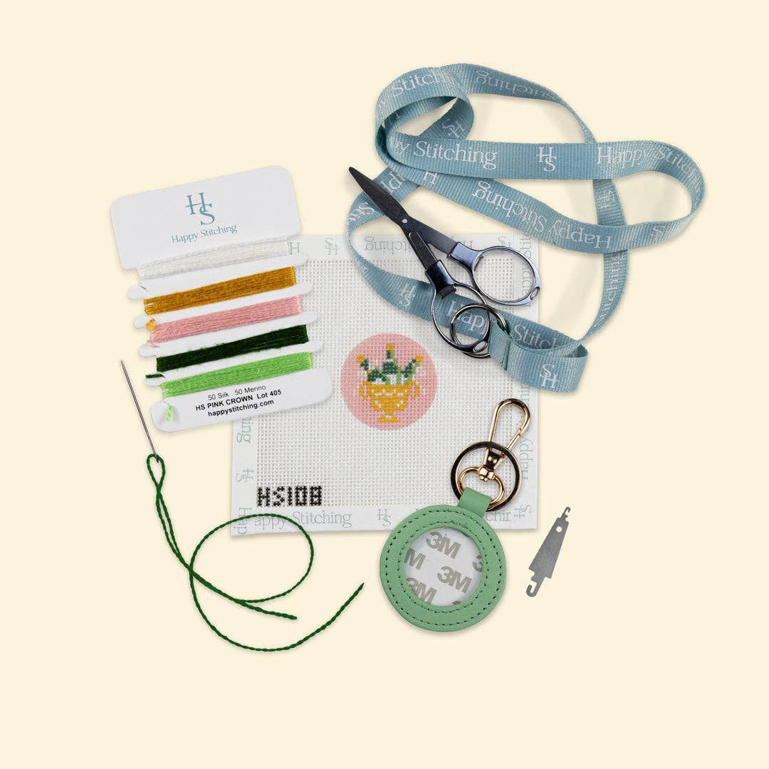 Bubbly Bliss Key Fob Kit: All-In-One, Self Finishing Needlepoint Kit