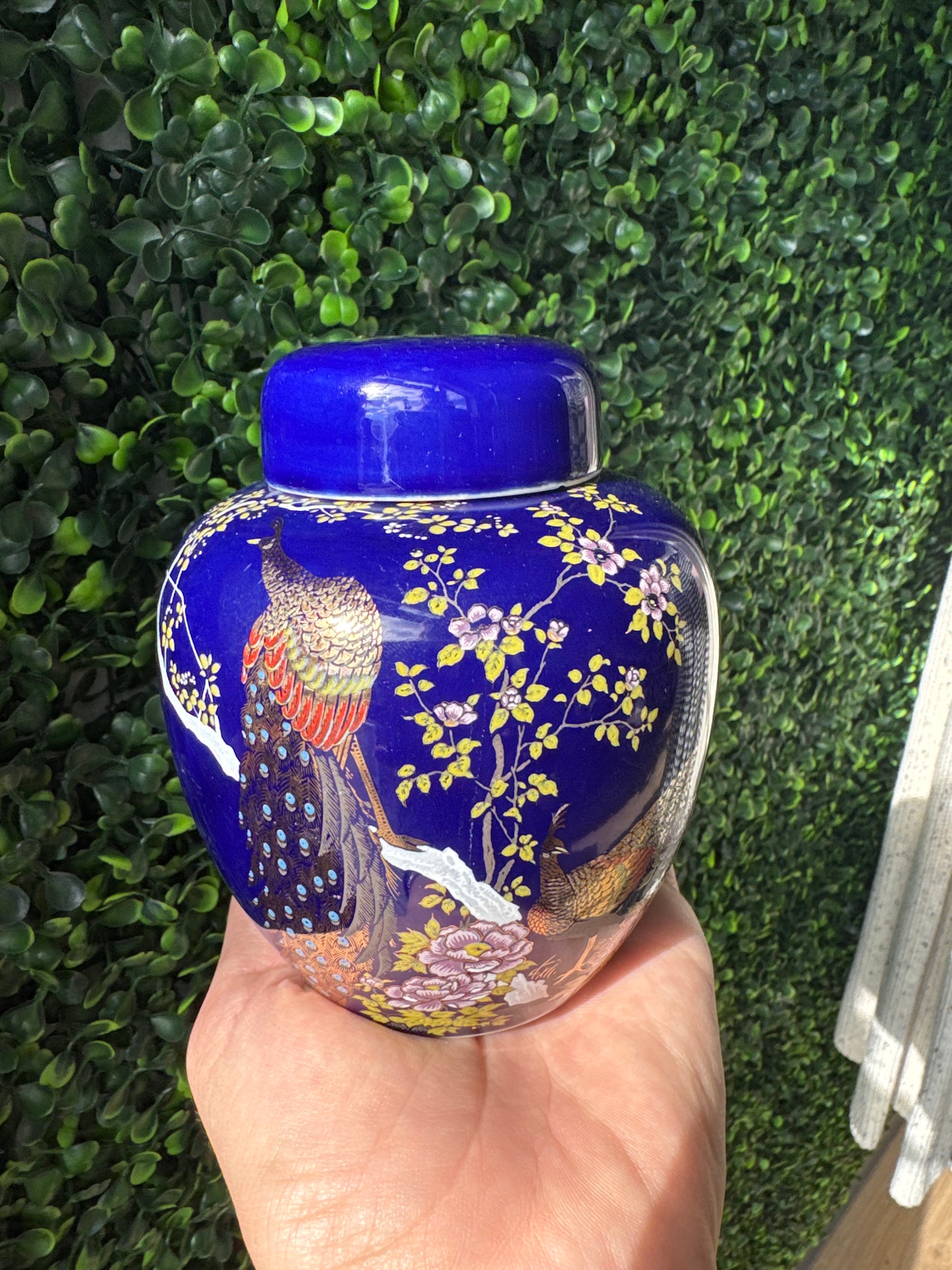 Vintage blue ginger jar