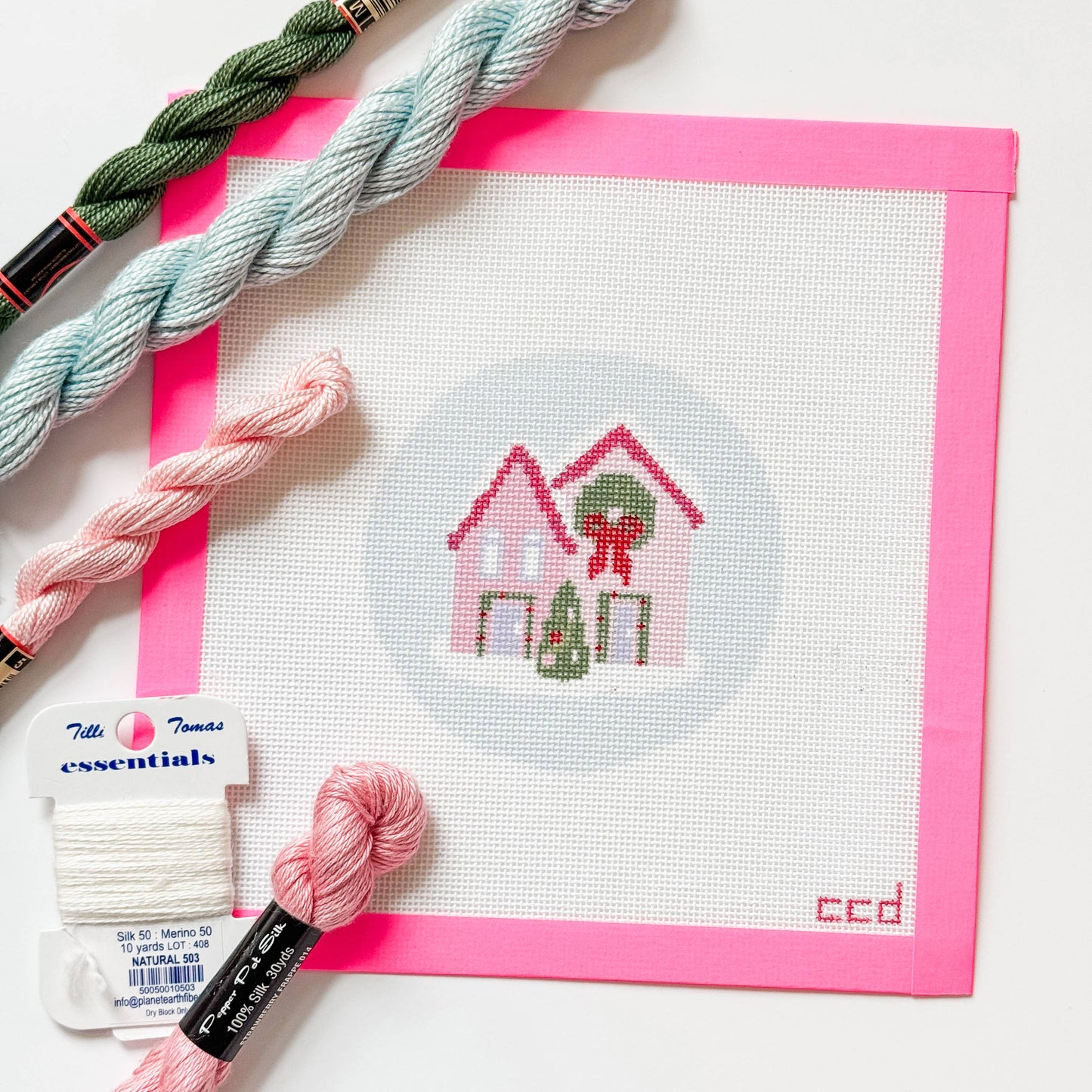 18/Christmas Houses Ornament Needlepoint Canvas