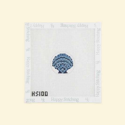 The Little Scallop Key Fob Kit: All-In-One, Self Finishing Needlepoint Kit