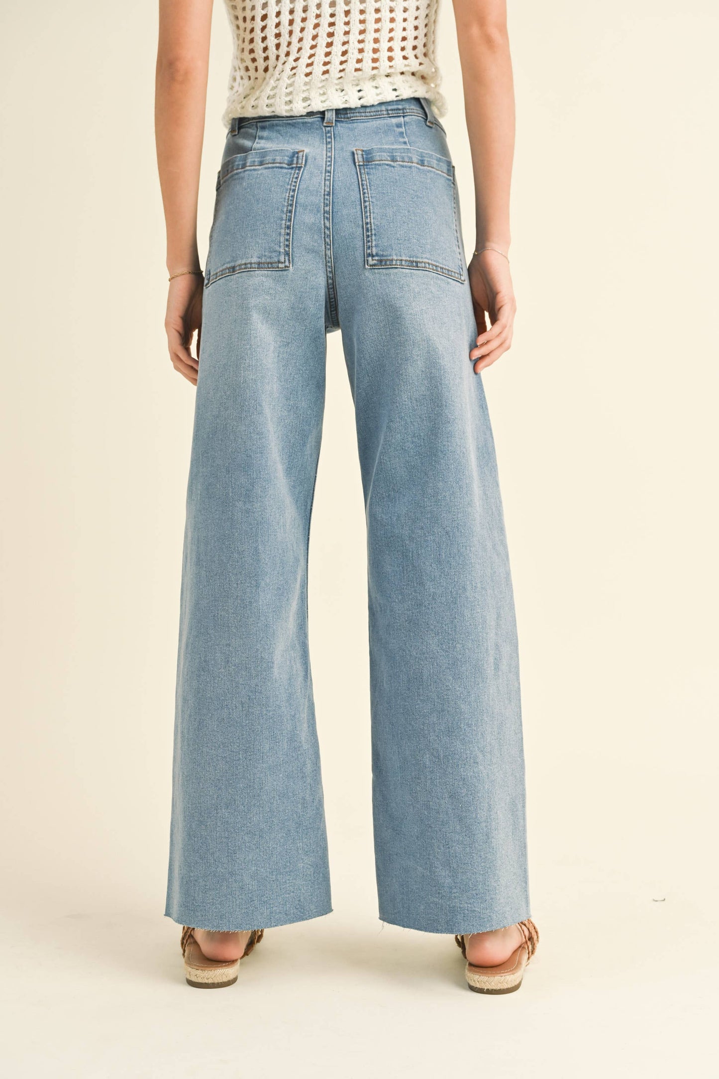 Wide leg Denim Pants