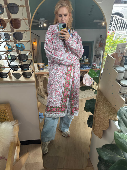 Women's Quilted Robes Hand Block Printed