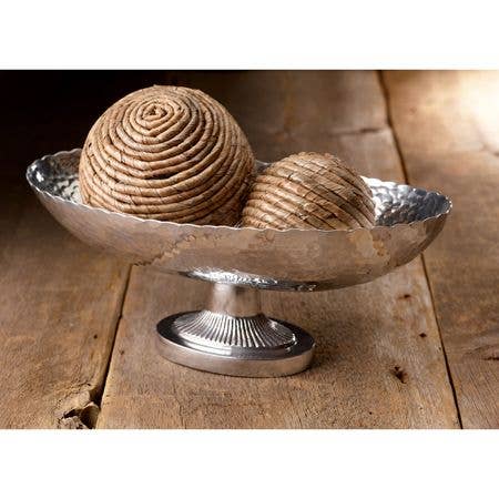Oval Pedestal Bowl - Hammered
