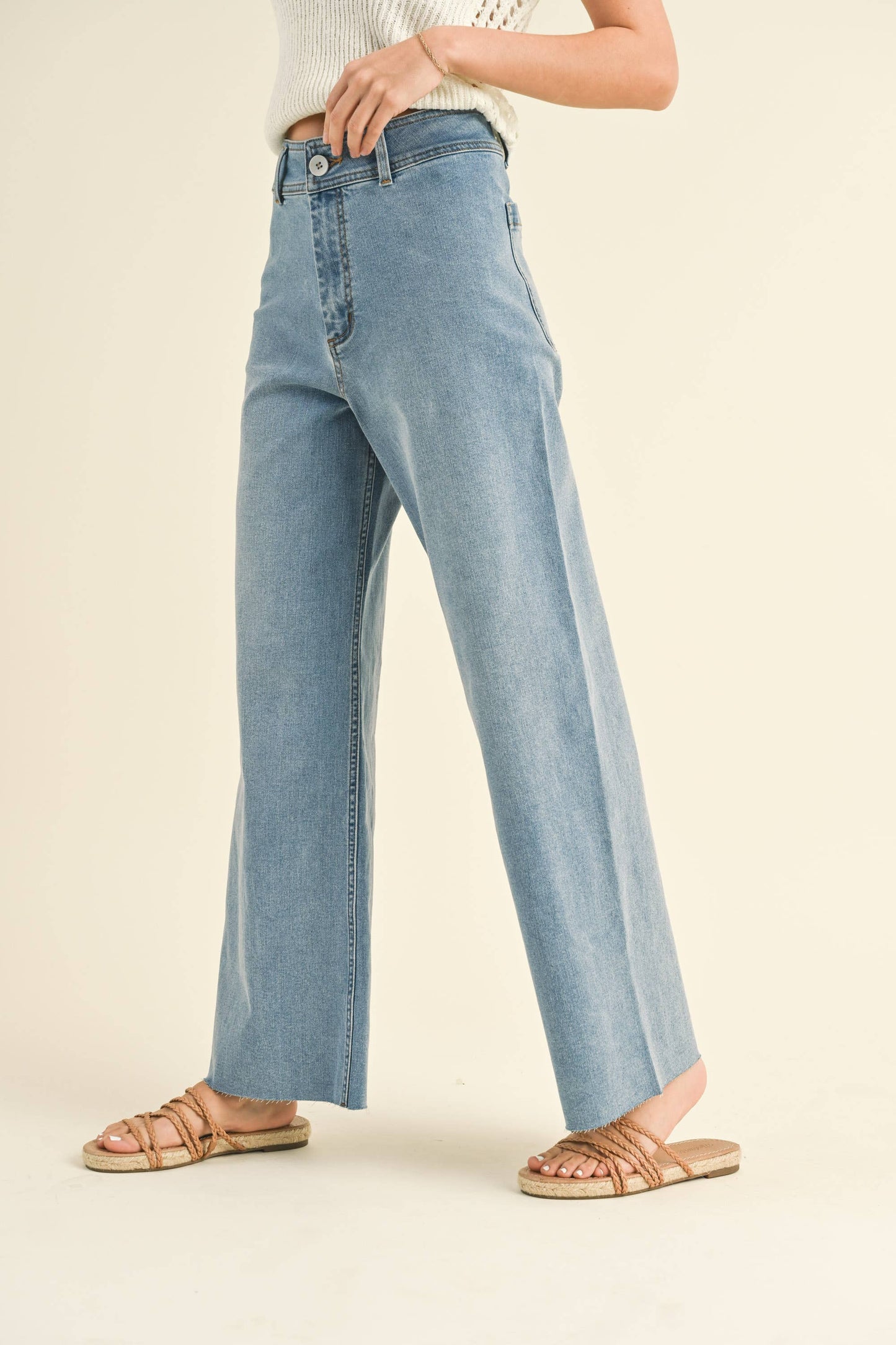 Wide leg Denim Pants