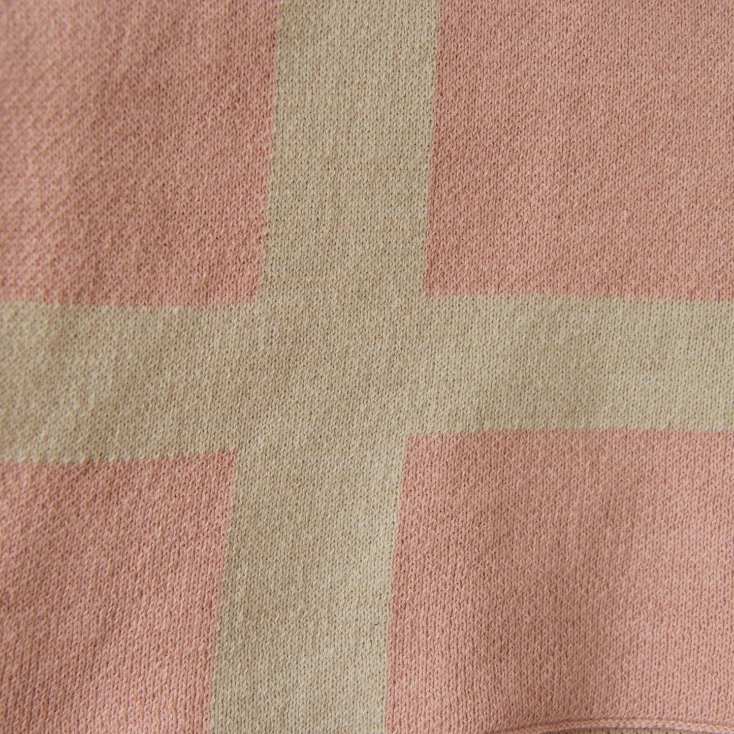 Luxurious Jouri Equestrian Stripe Cotton Knit Throw Blanket : Dusty Blush
