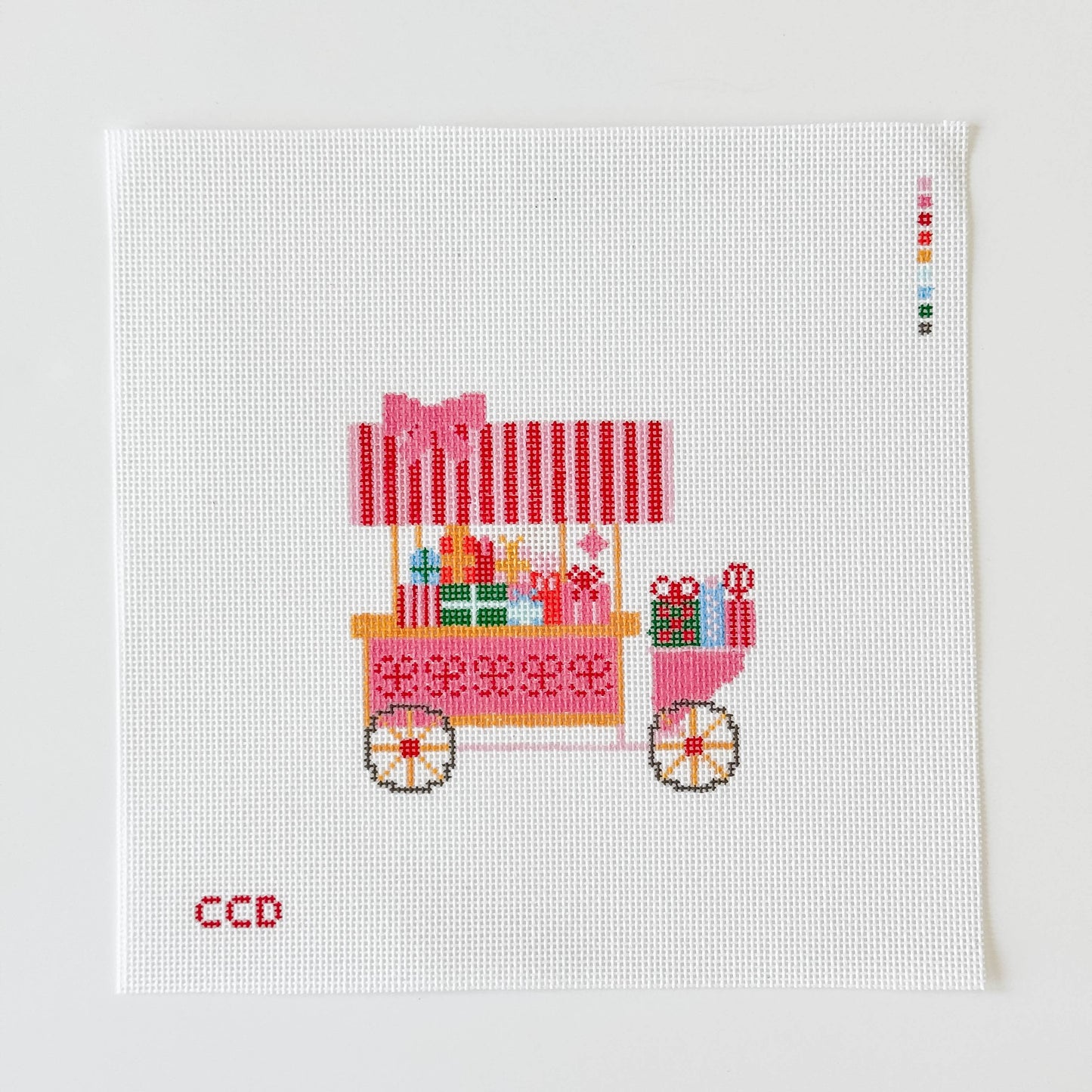 18/Christmas Trolley Cart Needlepoint Canva