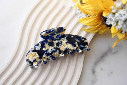 Oval Acetate Hair Claw in Blueberry Muffin