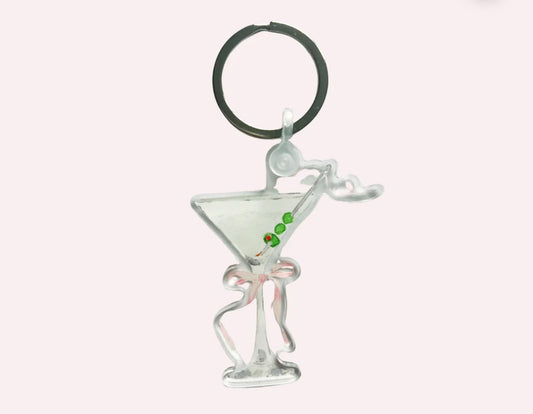 Martini keychain and needle threader