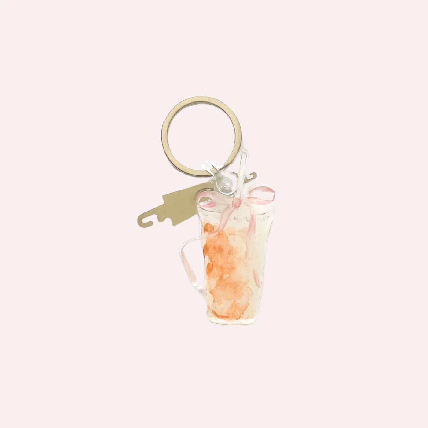 Ice coffee needle threader keychain
