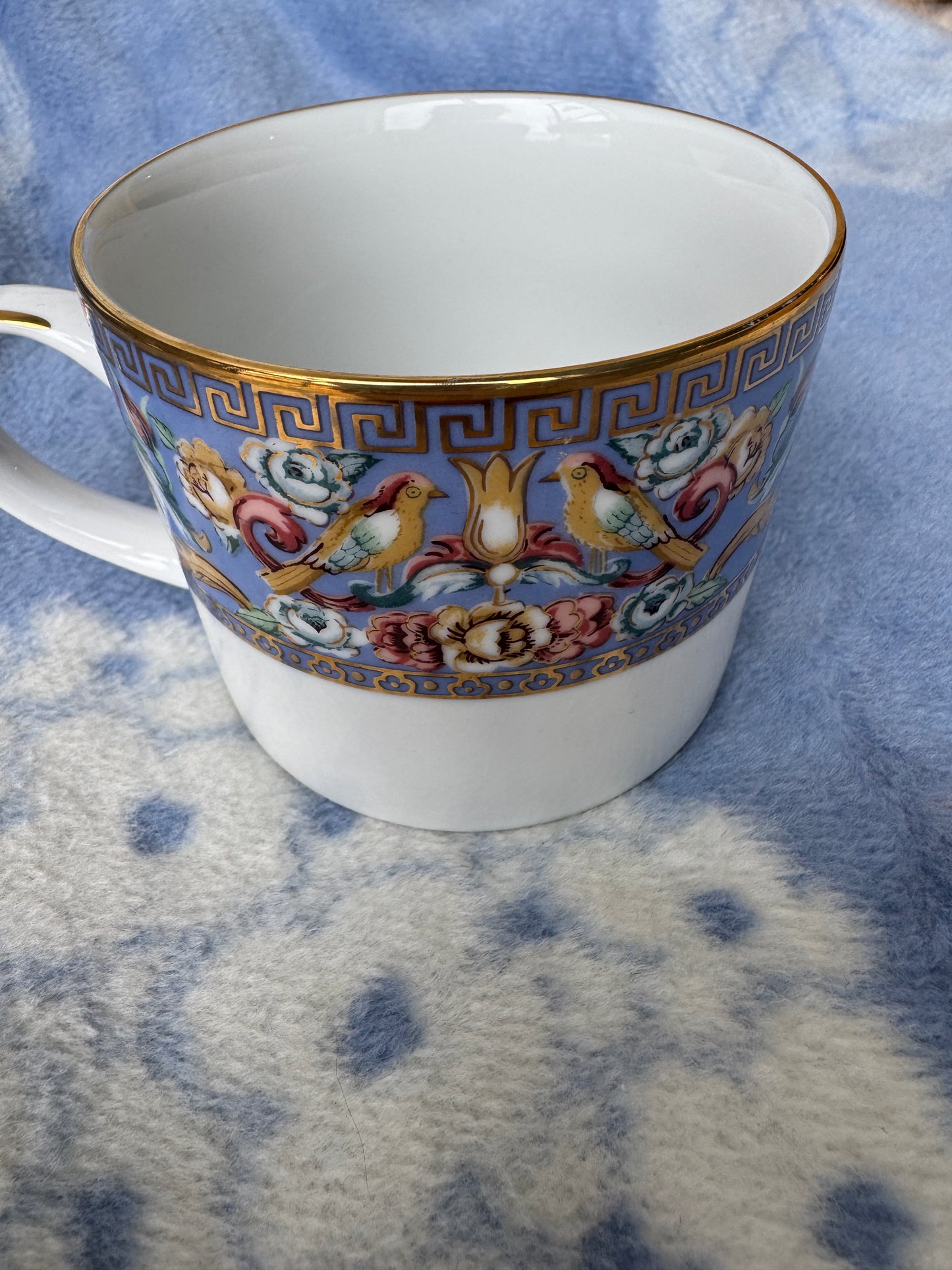 Vintage gold and blue mug