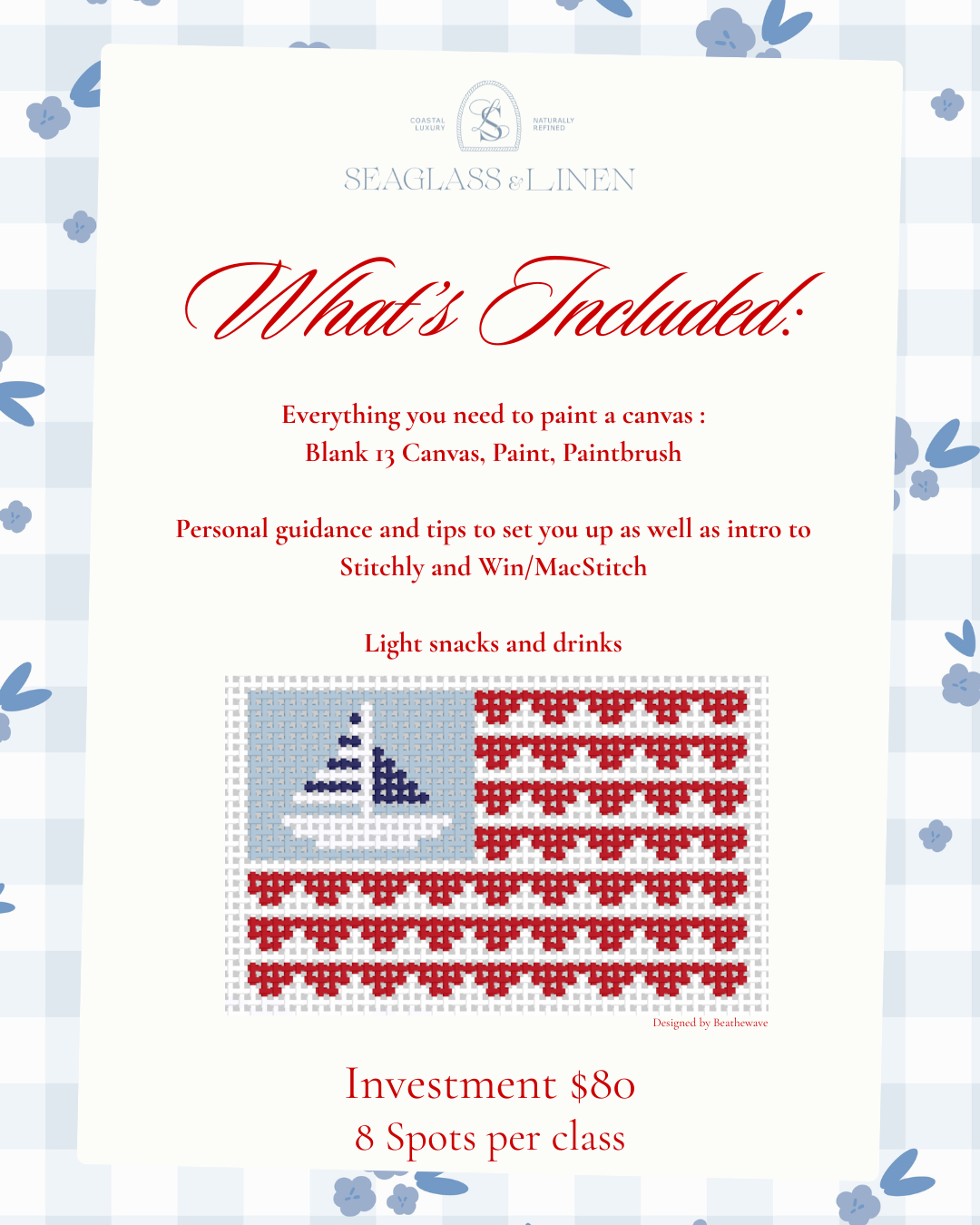 Needlepoint Canvas Painting workshop May 30th