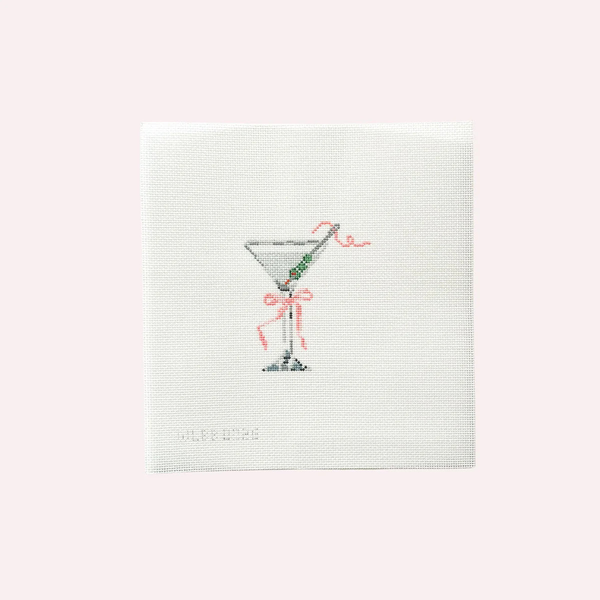 needlepoint canvas: martini with bow