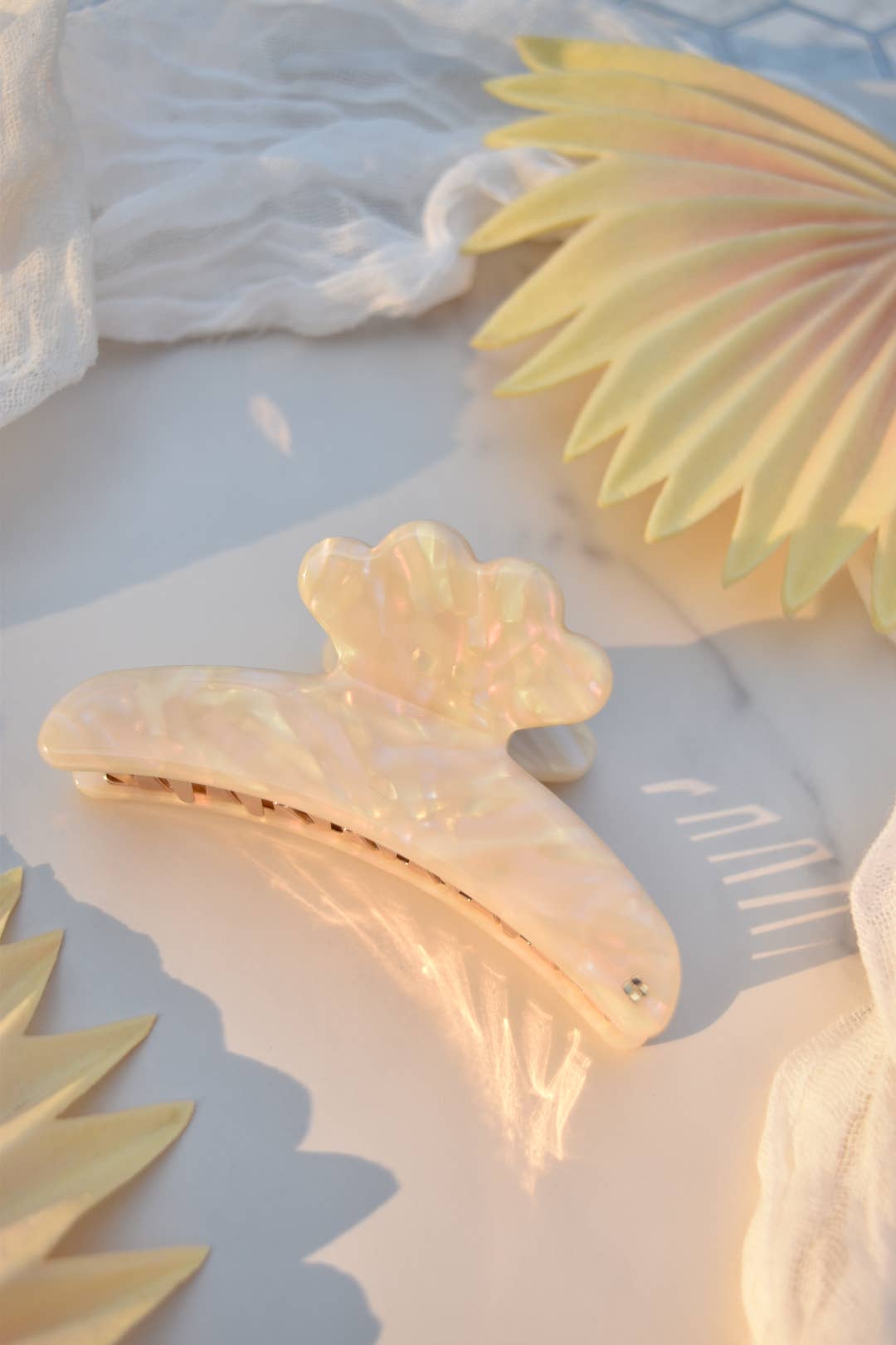 Swan French Claw in Opal