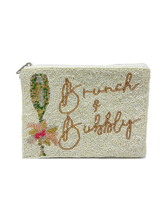 Double Brunch & Bubbly Beaded Coin Purse