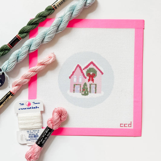 18/Christmas Houses Ornament Needlepoint Canvas