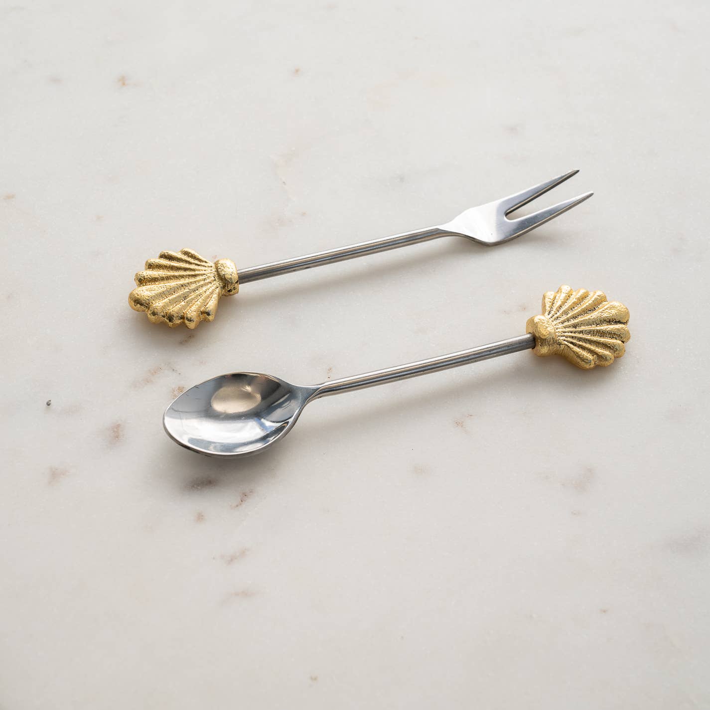 Golden Seashell Cutlery Set