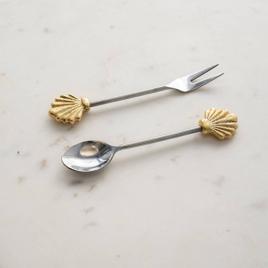 Golden Seashell Cutlery Set