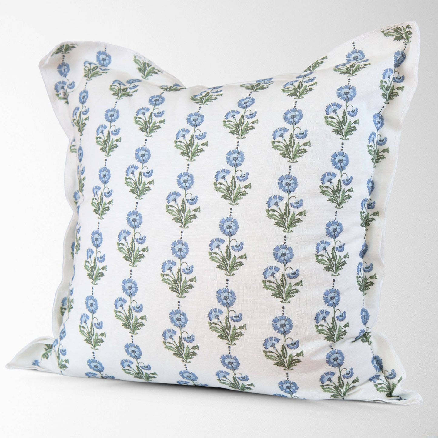 Amalthea Blue Linen Block Print Square Pillow Cover only