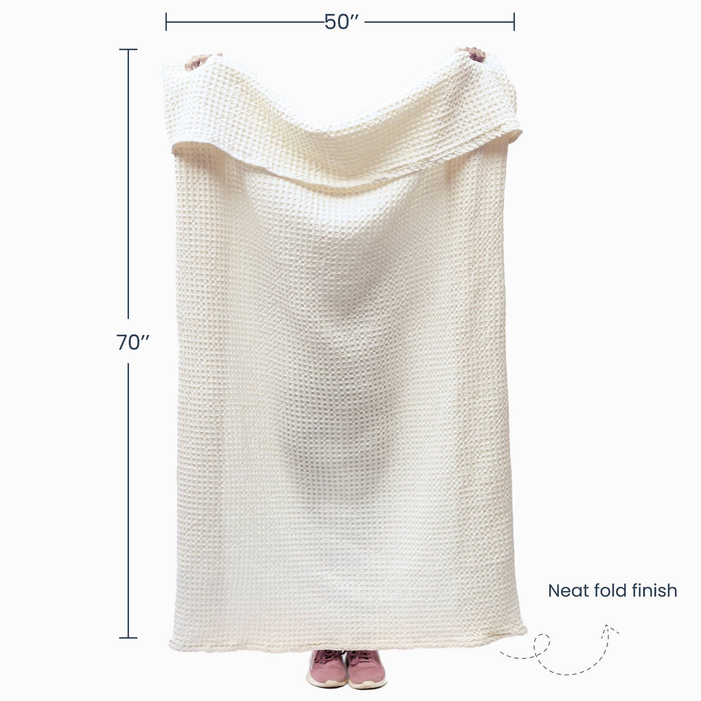 Waffle Weave 100% Cotton Throw,