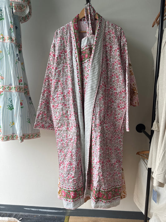 Women's Quilted Robes Hand Block Printed