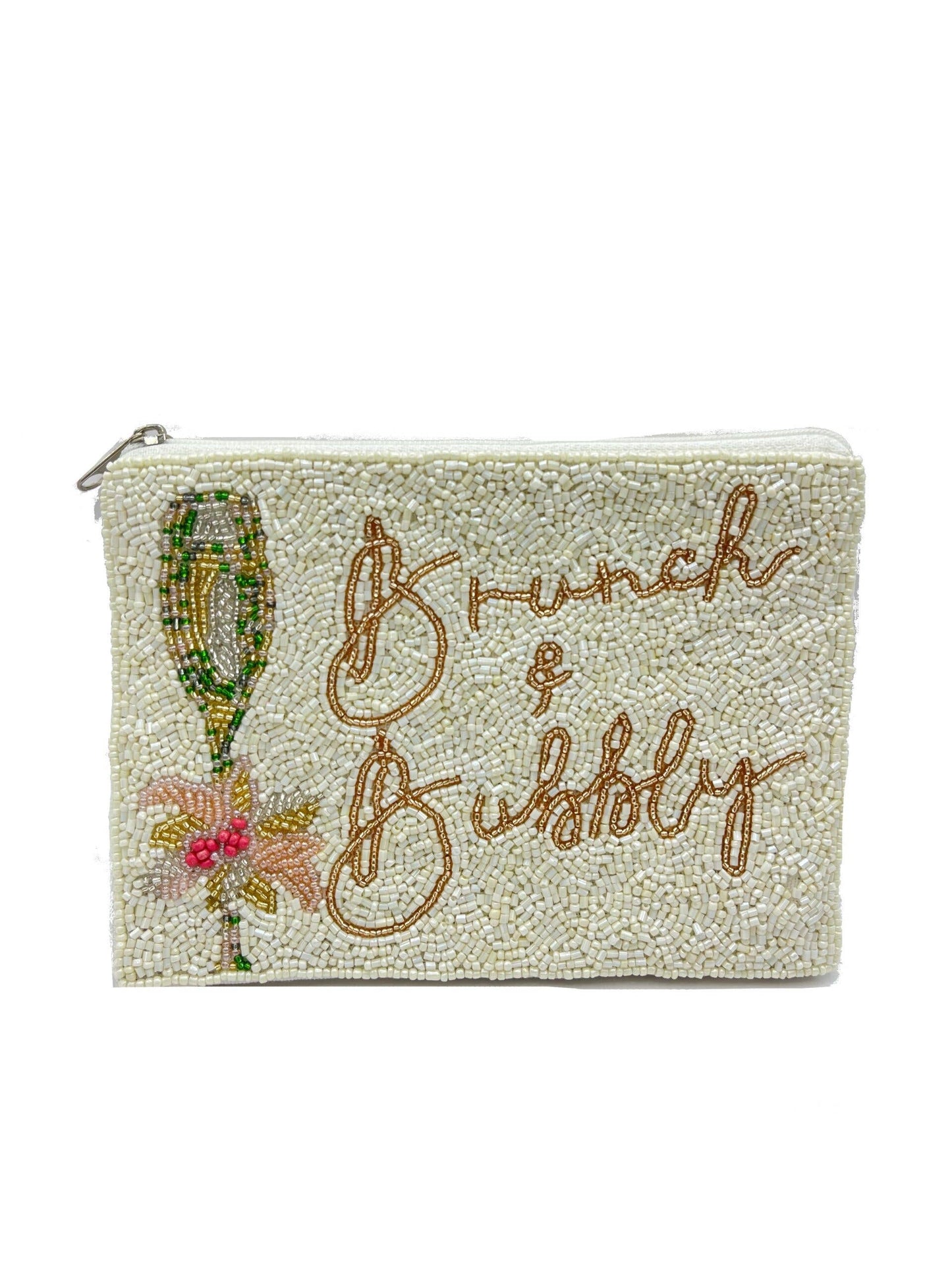 Double Brunch & Bubbly Beaded Coin Purse