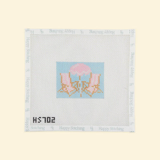 Beach Bliss Luggage Tag Kit: All-In-One, Self Finishing Needlepoint Kit