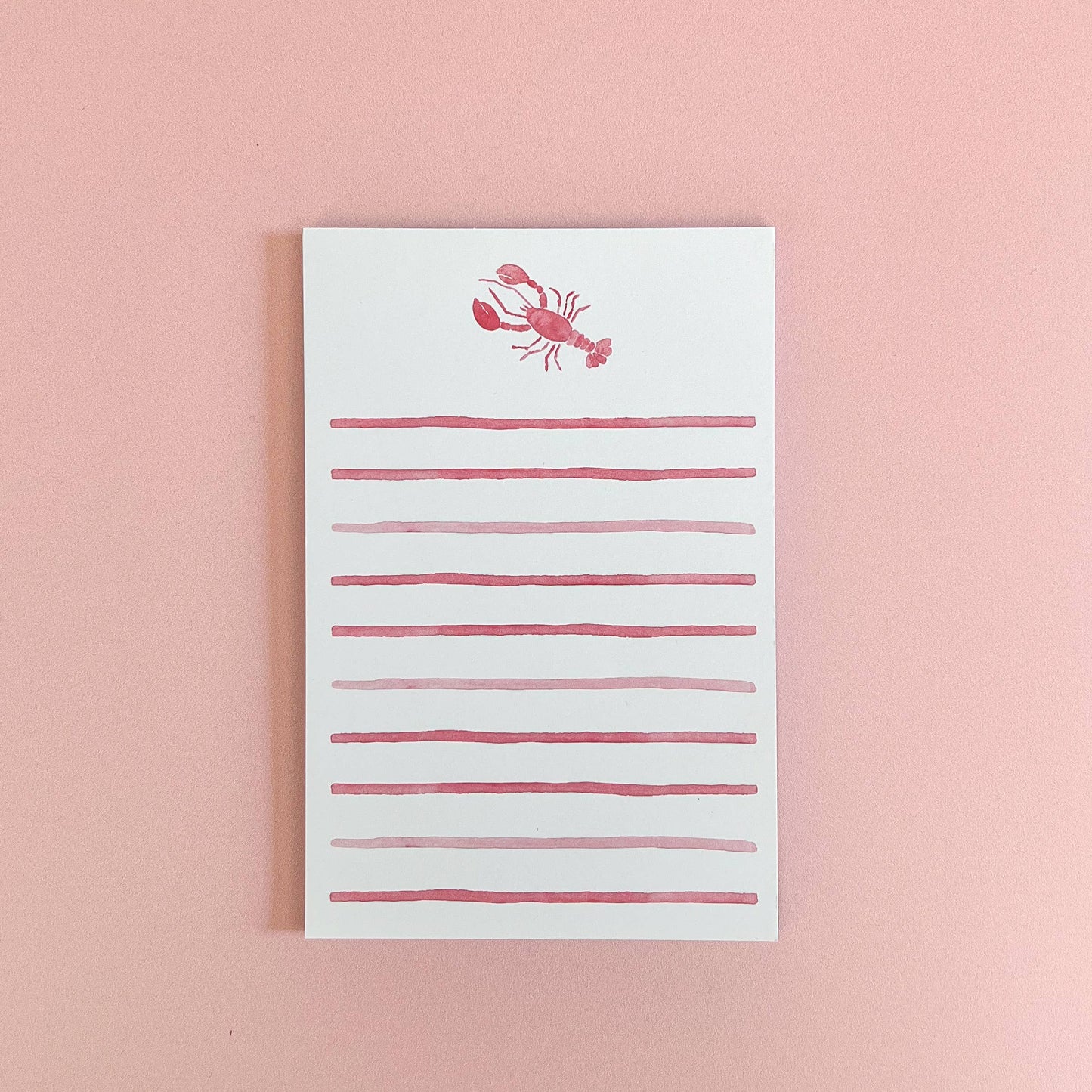 Watercolor Lobster Notepad | Coastal Watercolor Notepad