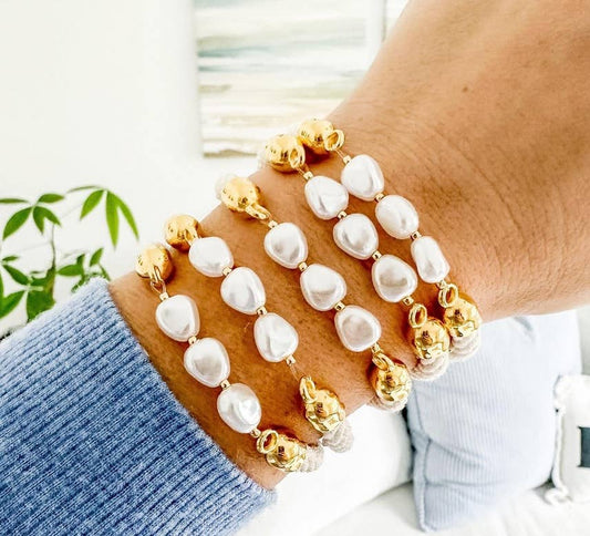 Atlantic - Ivory/Gold - Nautical Rope Bracelet: M