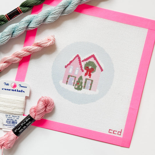 18/Christmas Houses Ornament Needlepoint Canvas