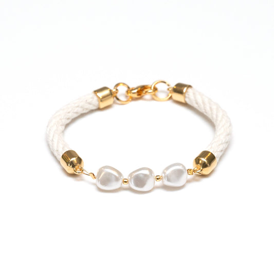 Atlantic - Ivory/Gold - Nautical Rope Bracelet: M