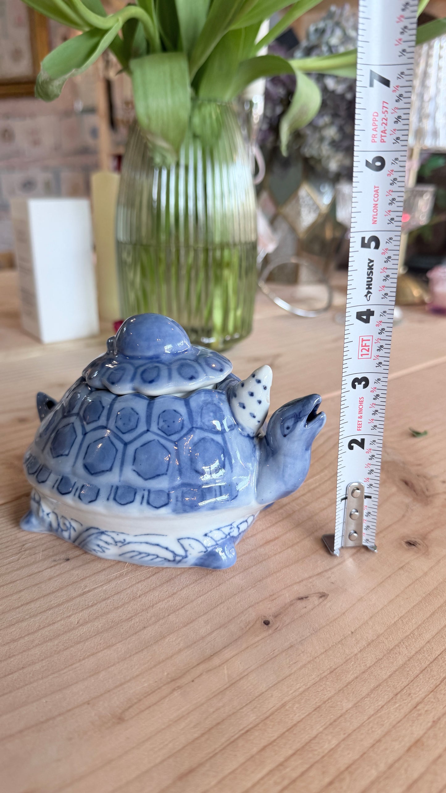 Blue Ceramic Turtle Teapot