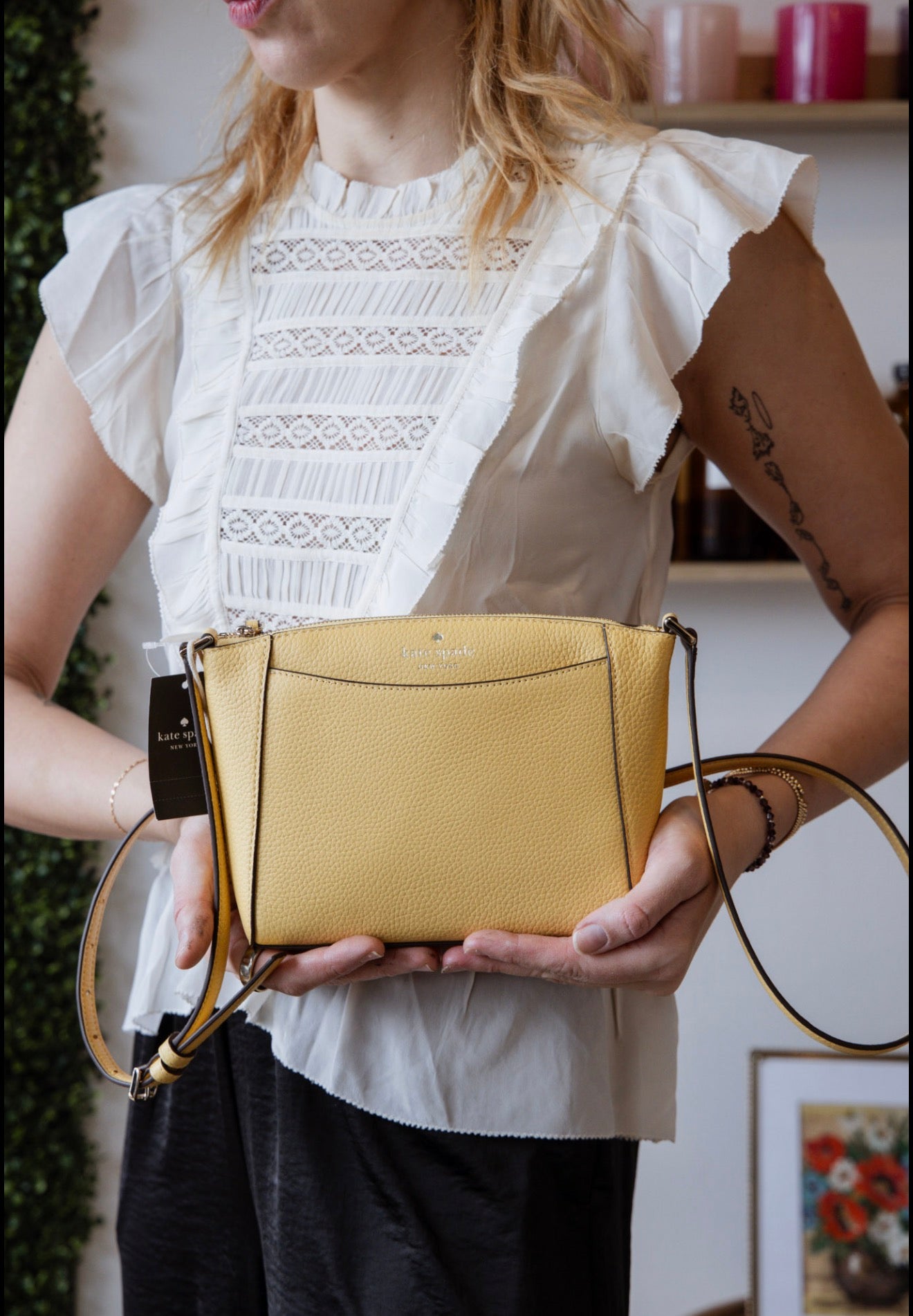 NWT KS small crossbody fresh hay