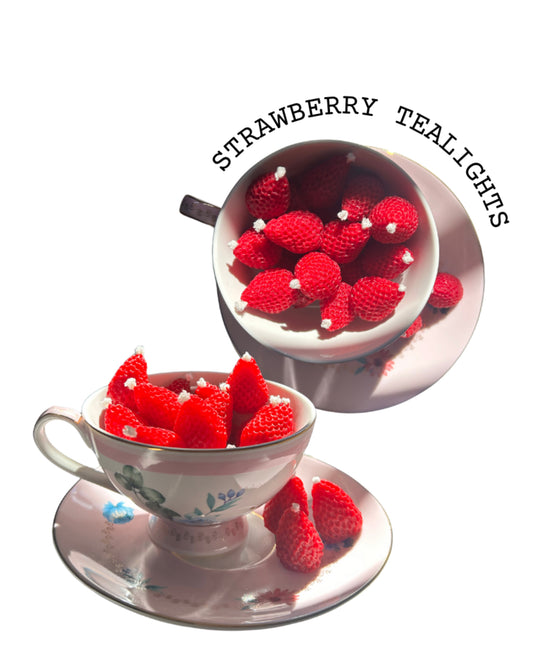 Strawberry tealight Beeswax candle