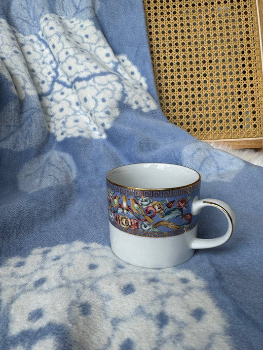 Vintage gold and blue mug