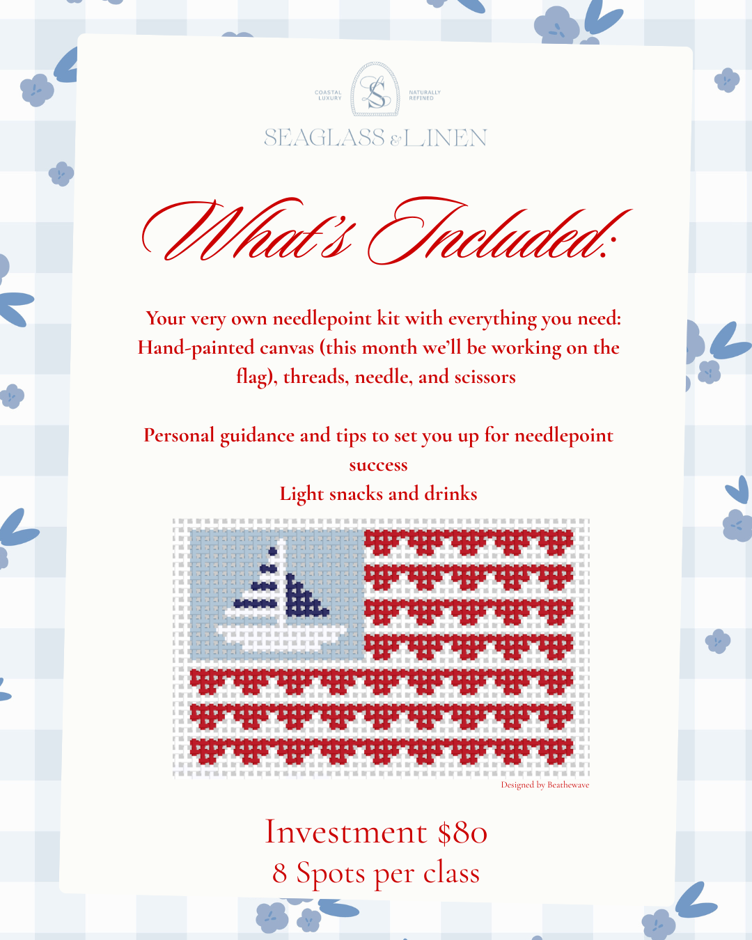 Learn to Needlepoint workshop May 22nd