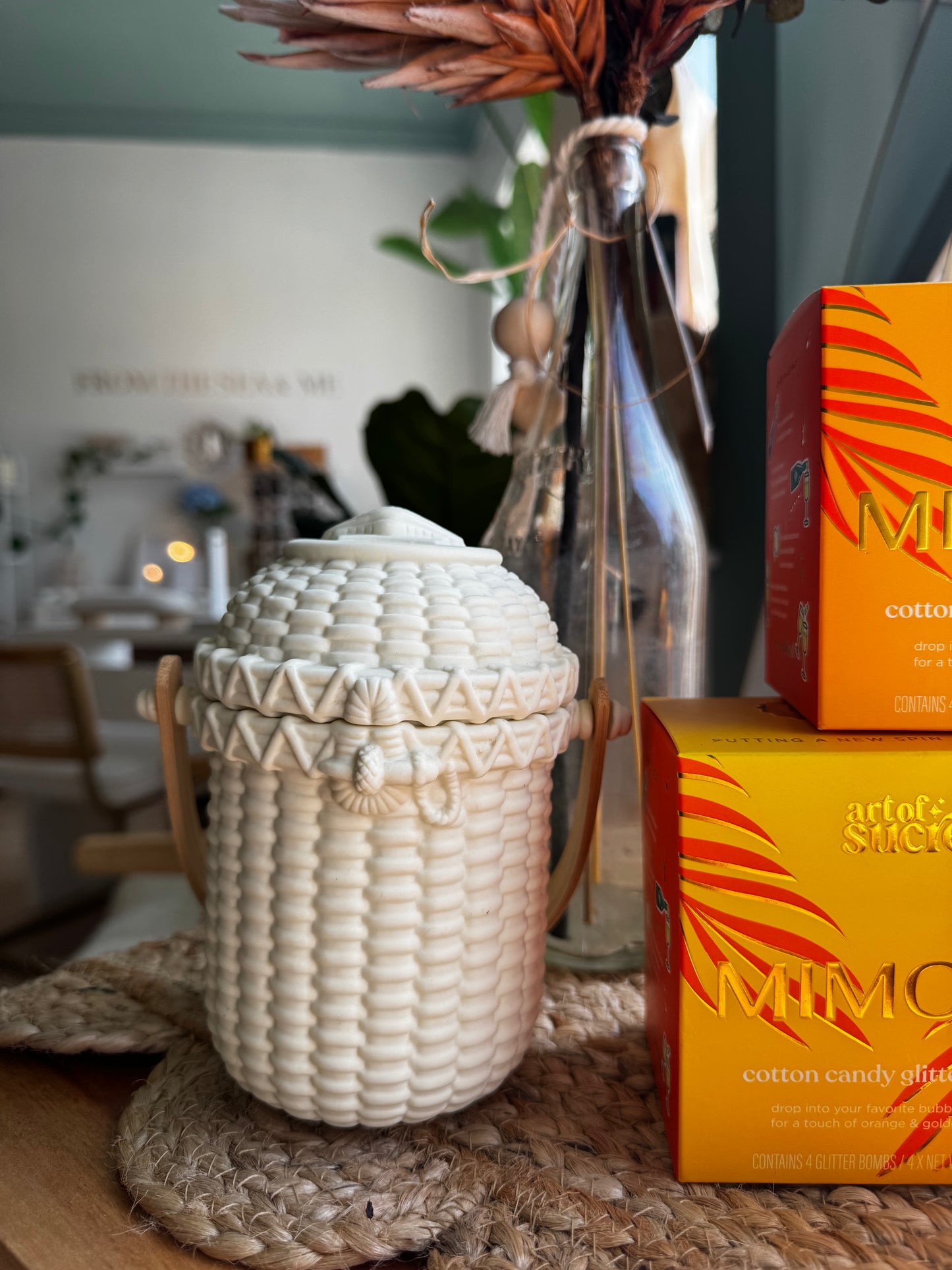 Vintage PartyLite Nantucket Basket porcelain tealight holder