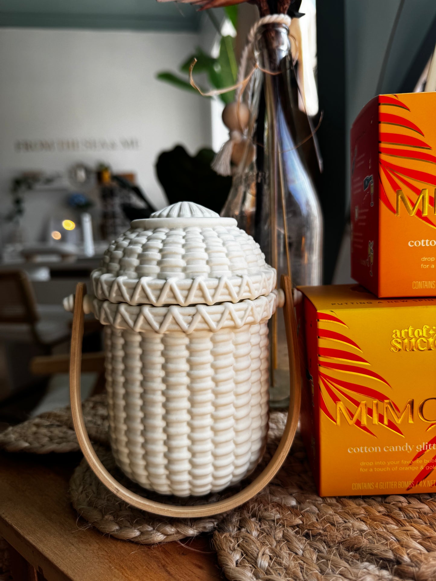 Vintage PartyLite Nantucket Basket porcelain tealight holder