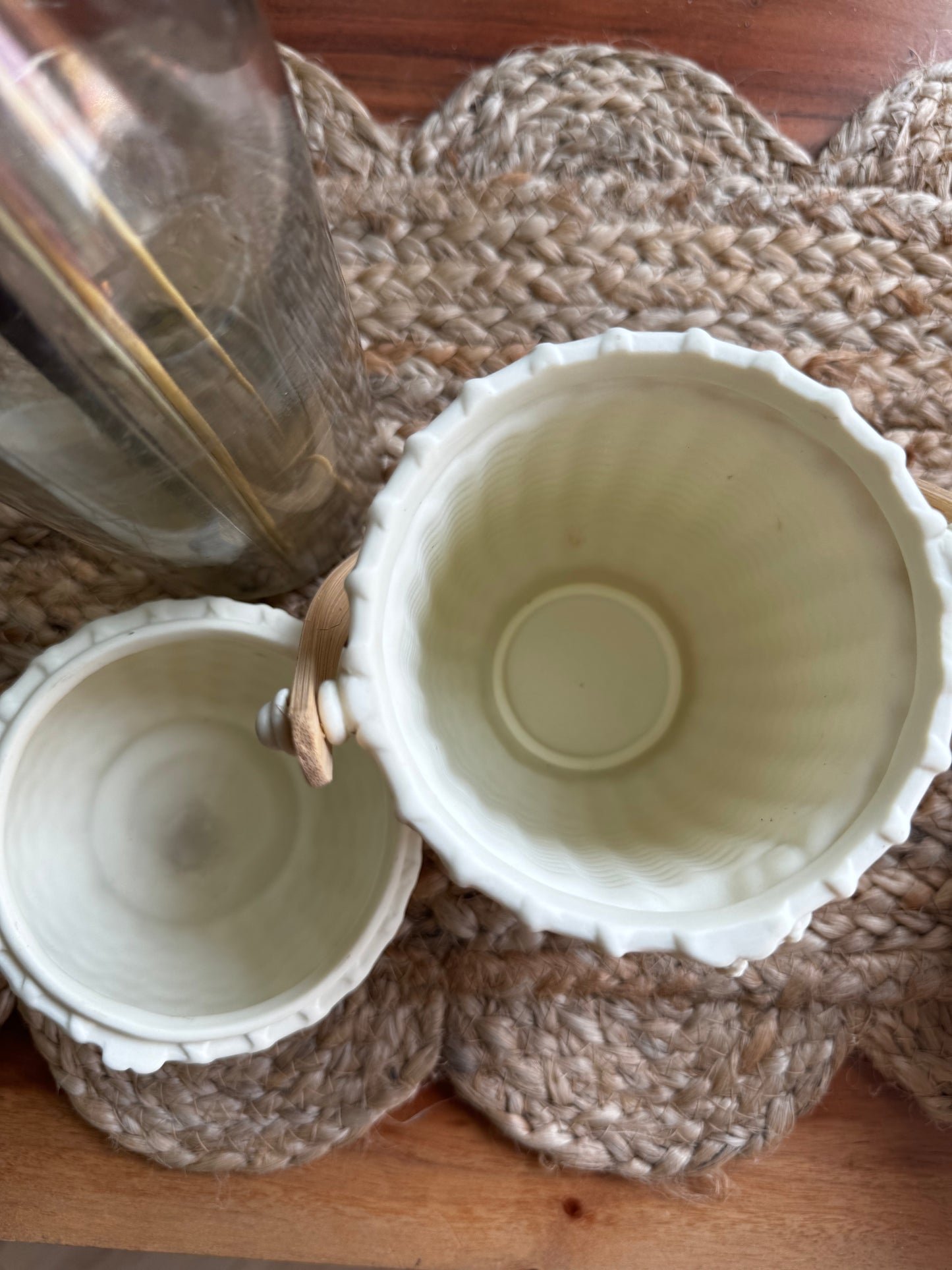 Vintage PartyLite Nantucket Basket porcelain tealight holder