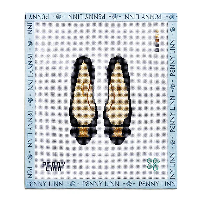 Black Designer Flats canvas