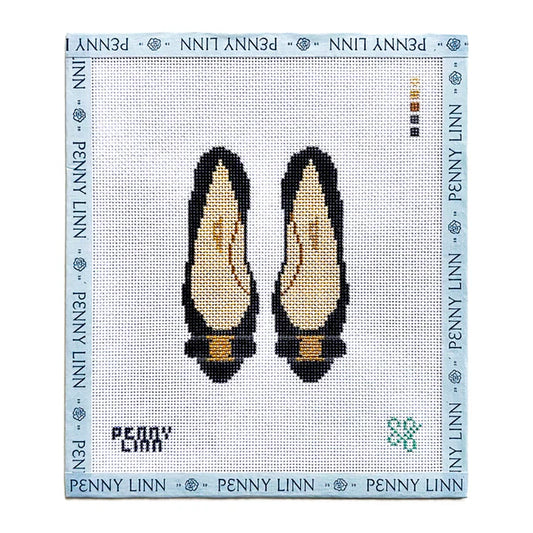 Black Designer Flats canvas