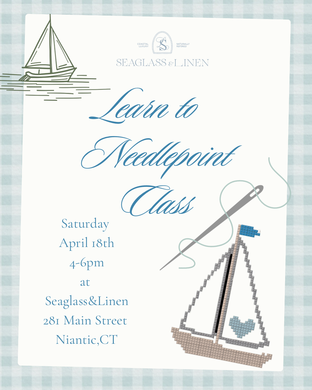 Learn to Needlepoint Class April