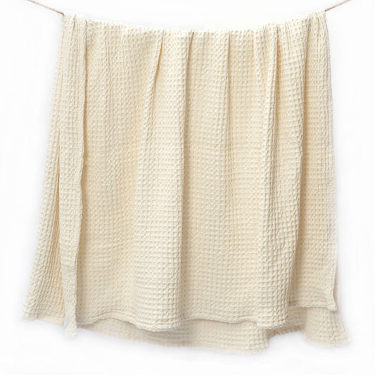 Waffle Weave 100% Cotton Throw,