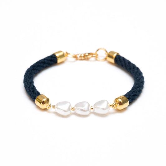 Atlantic - Navy/Gold - Nautical Rope Bracelet: M