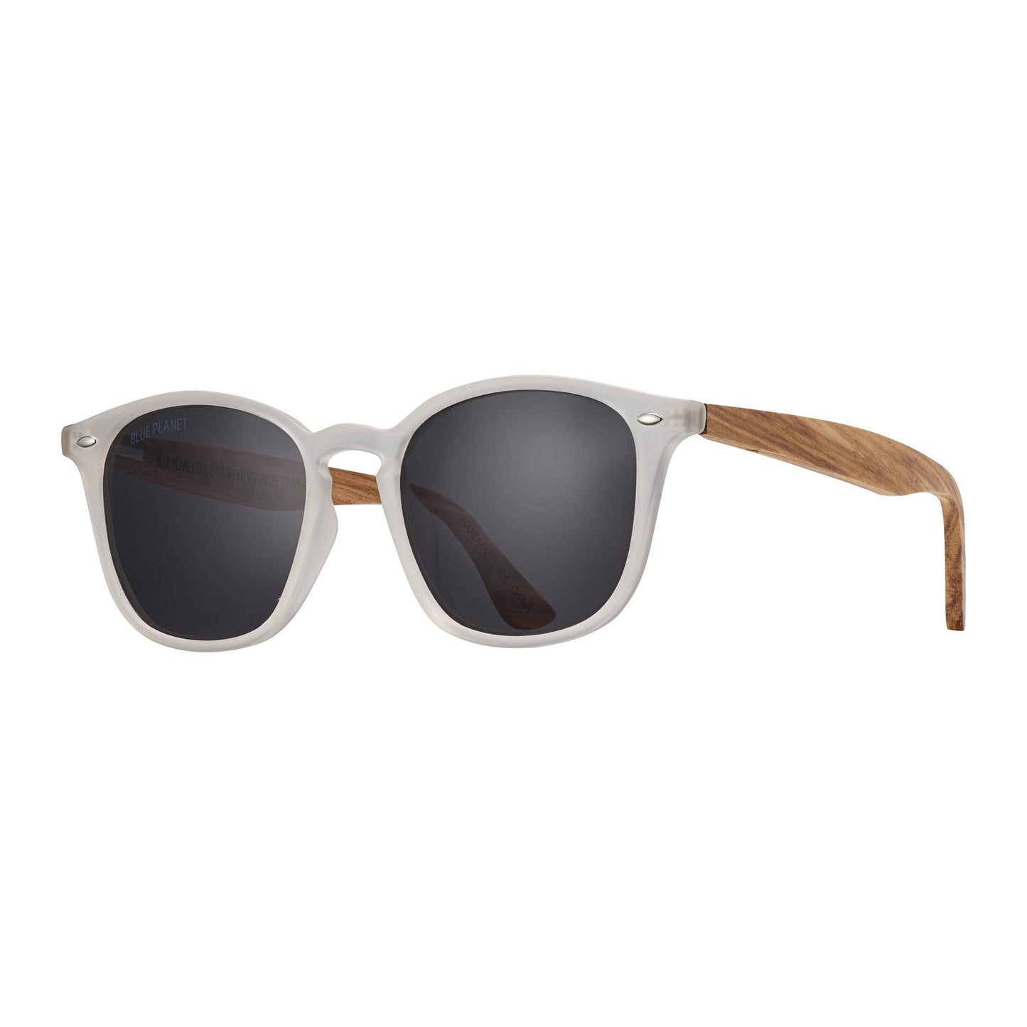 Gridley - Matte Clear / Walnut Wood / Smoke Polarized Lens